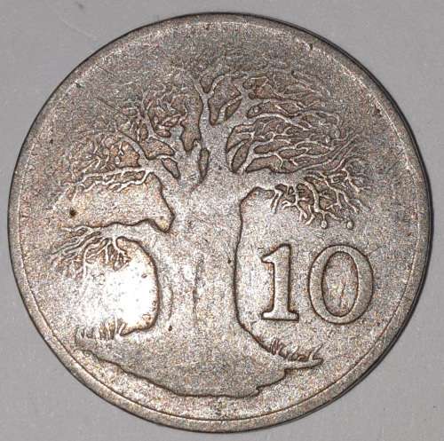 1980 - 10 CENT COIN - ZIMBABWE - (Copper-Nickel)